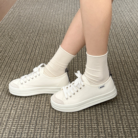 [GIRLS GOOB] Women's Lace Up Casual Comfort Sneakers, Classic Fashion Shoes, Fabric - Made in KOREA